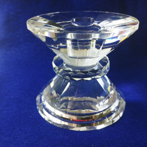 Taper and Pillar Crystal Glass Candle Holder Faceted Design Elegant Home Decor - Picture 6 of 7